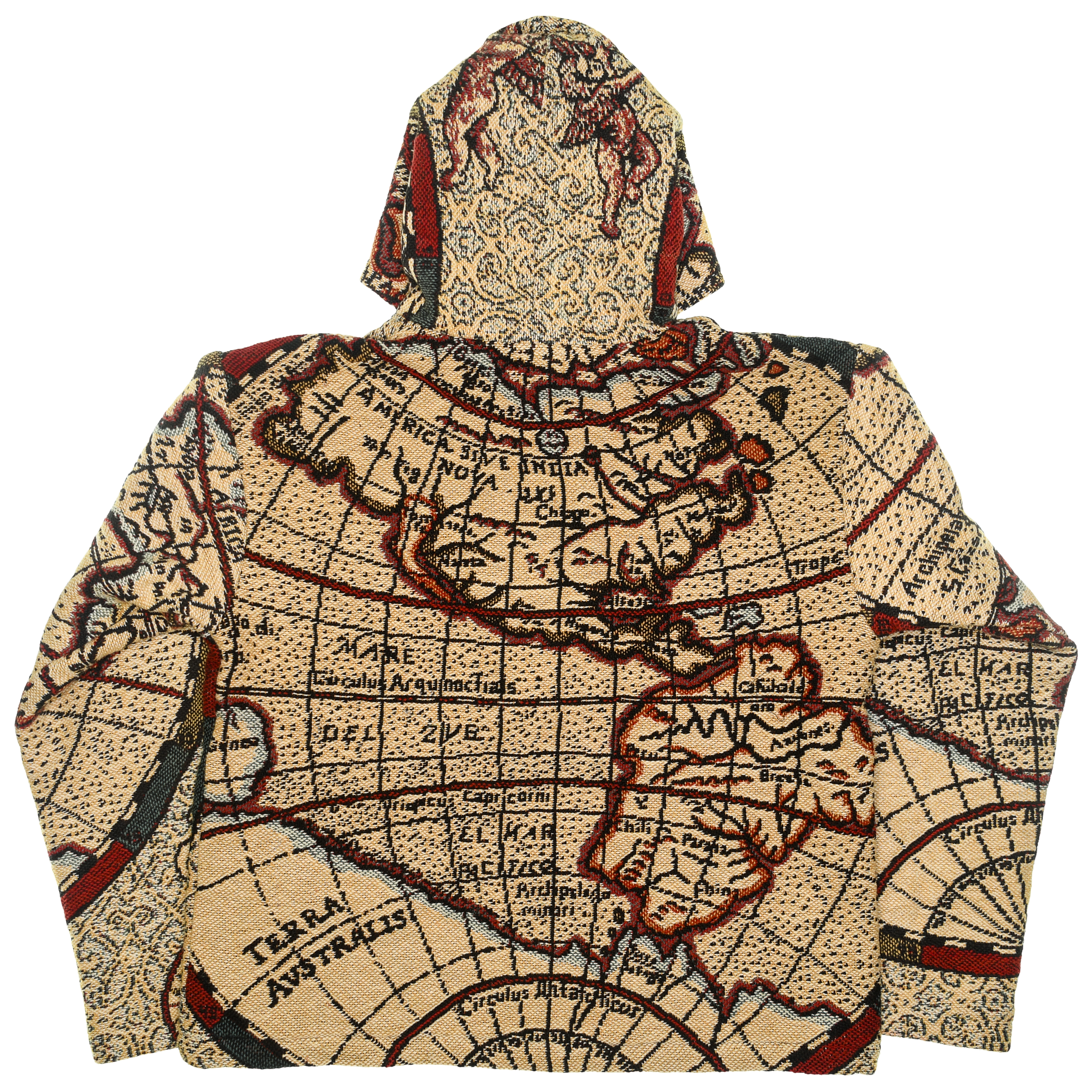 World Map Double Tapestry Zip Through