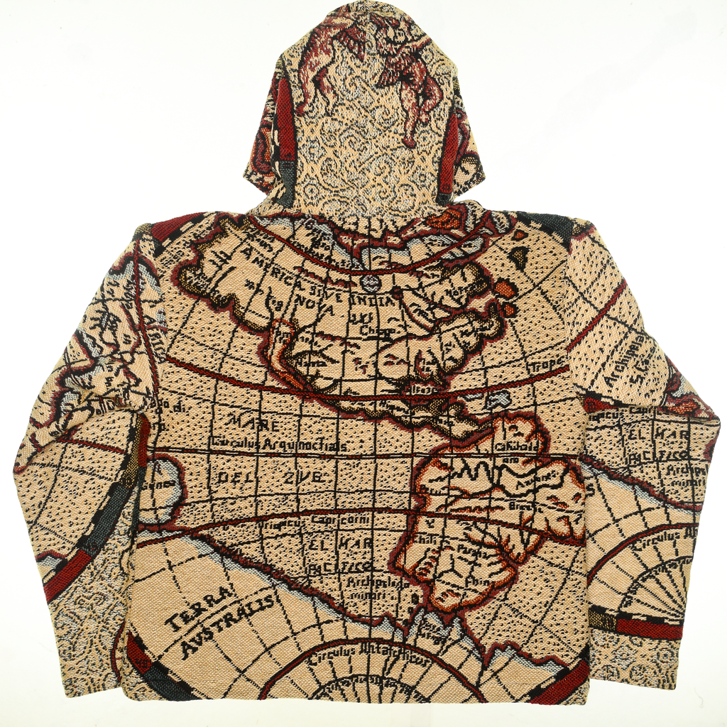 World Map Double Tapestry Zip Through