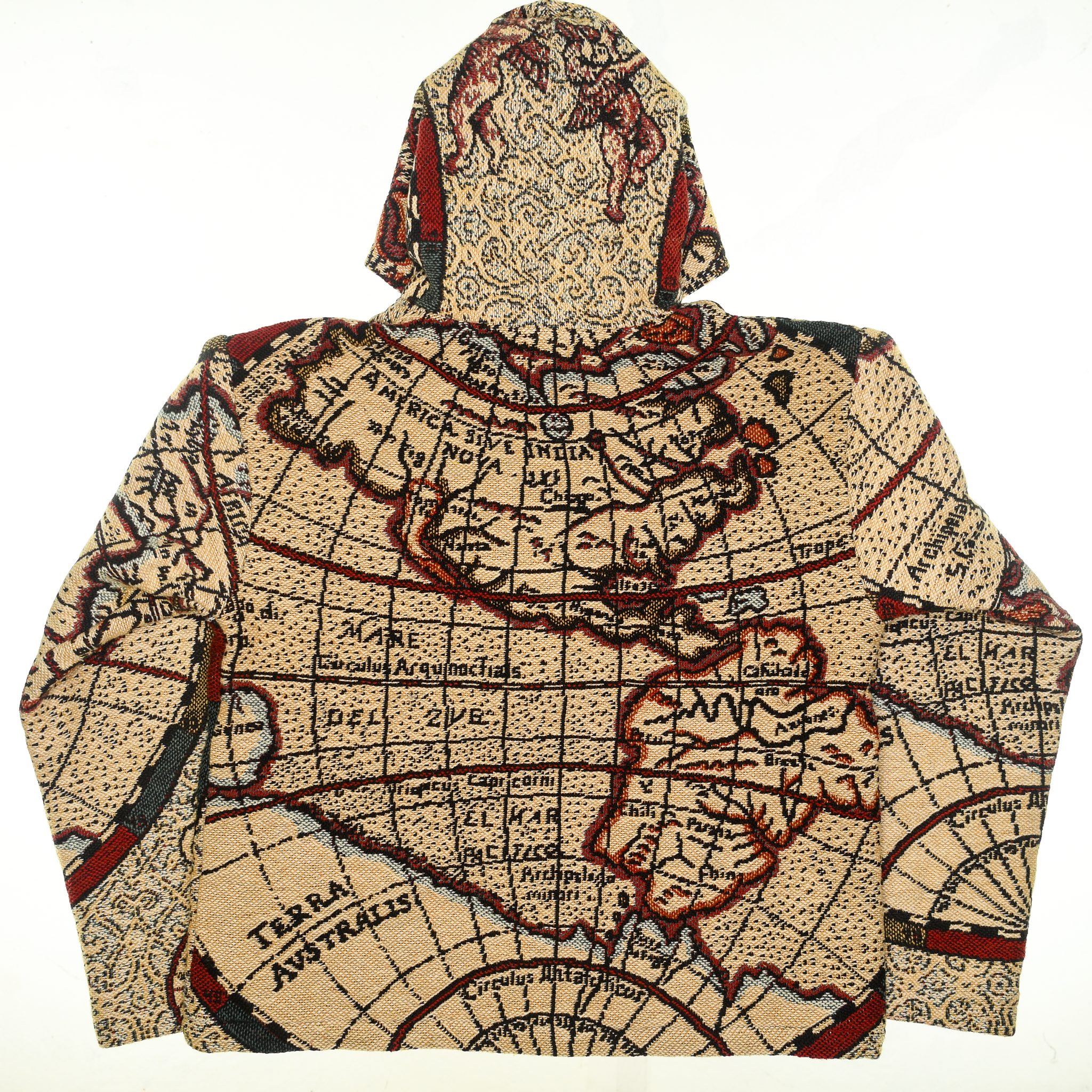 World Map Double Tapestry Zip Through