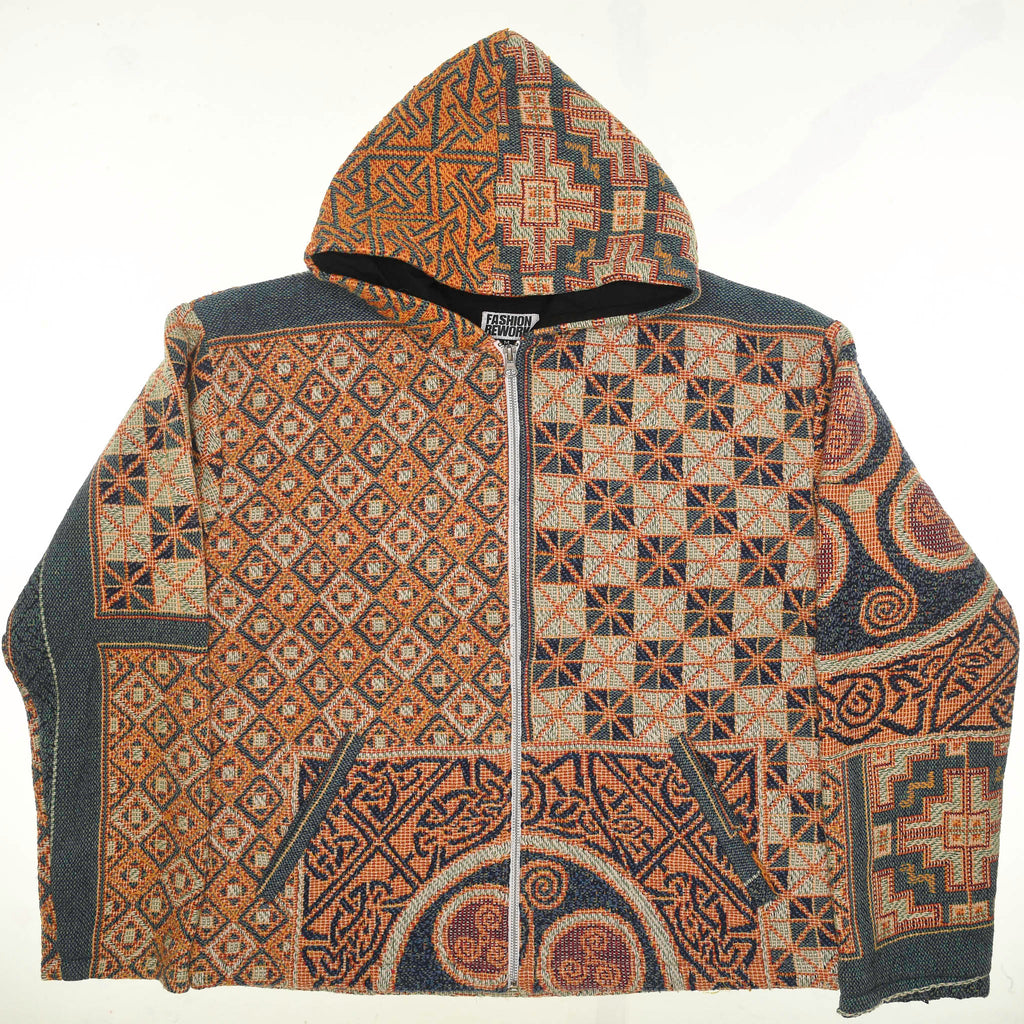 Patterned Full Zip Through Tapestry