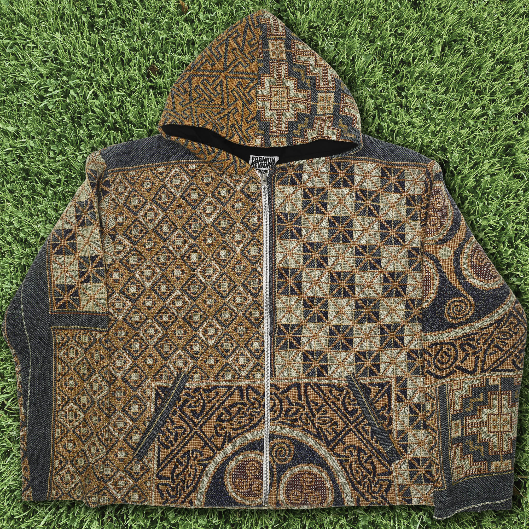 Patterned Full Zip Through Tapestry