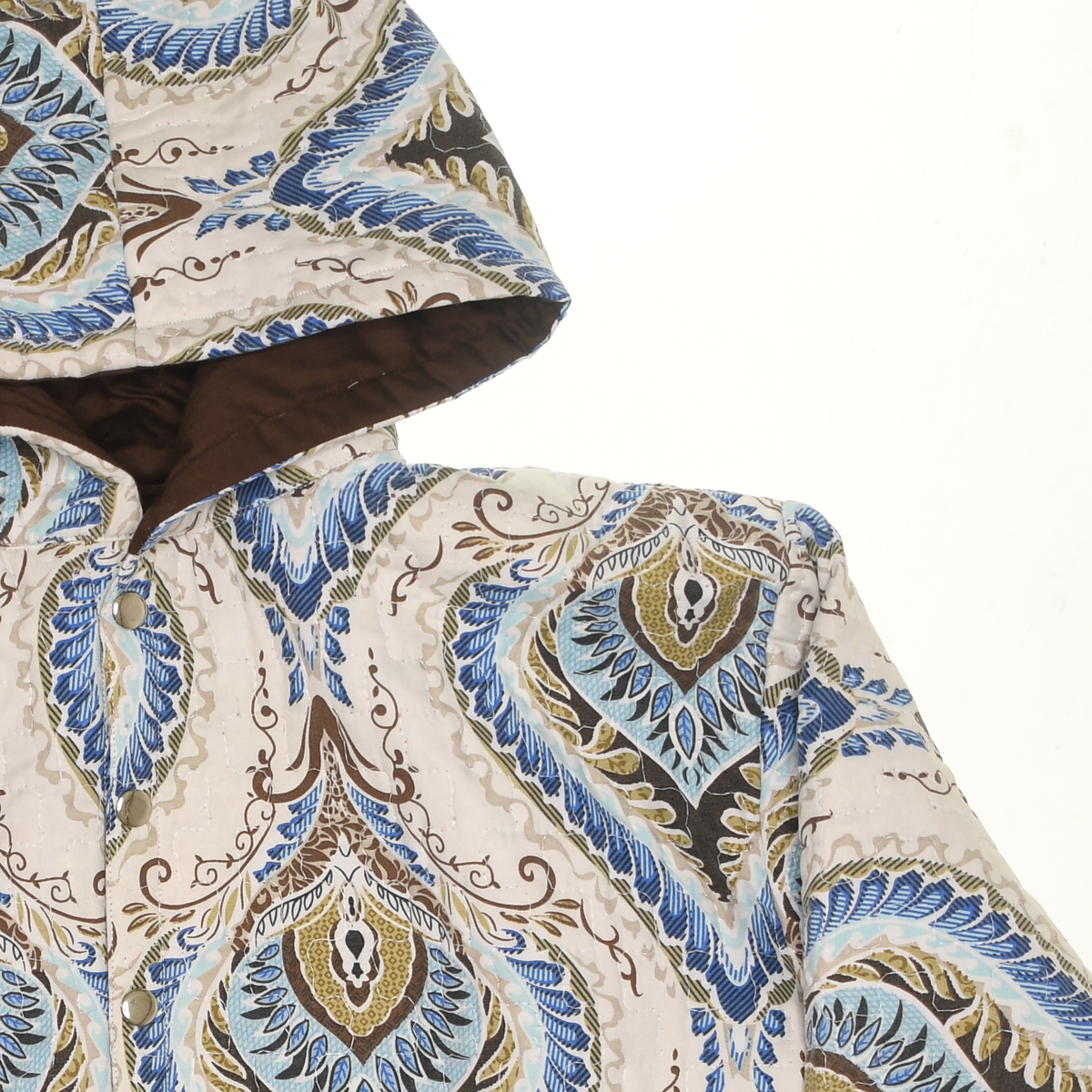 Peacock Feather Coastal Nomad Quilt Hoodie