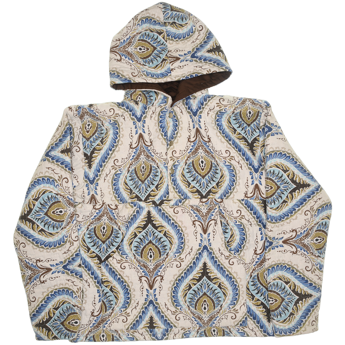Peacock Feather Coastal Nomad Quilt Hoodie