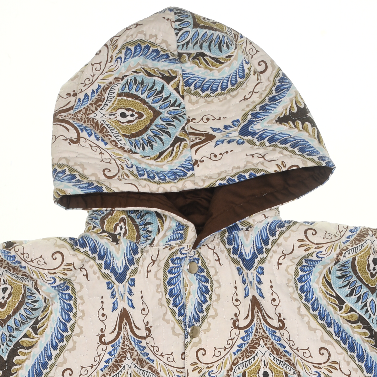 Peacock Feather Coastal Nomad Quilt Hoodie