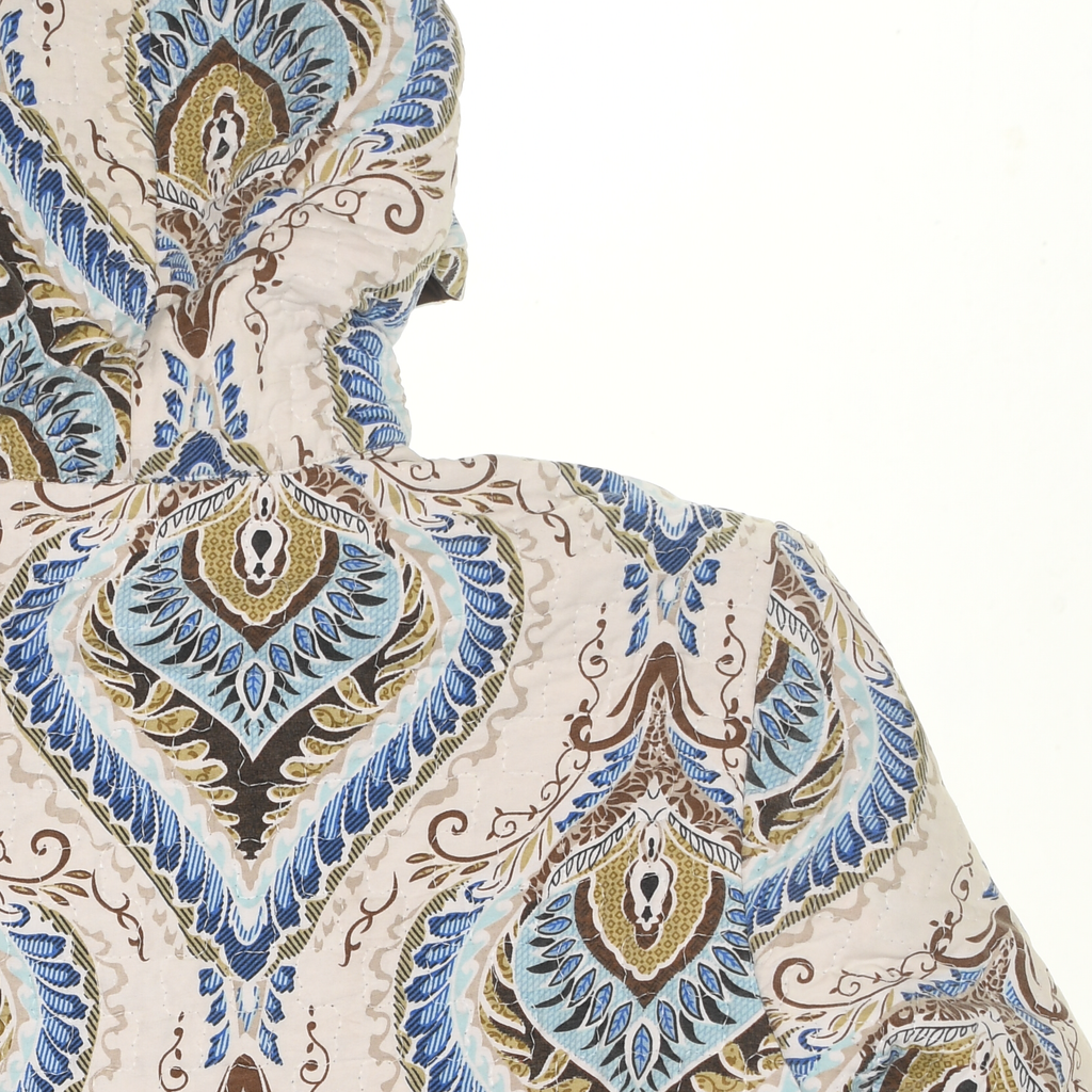 Peacock Feather Coastal Nomad Quilt Hoodie