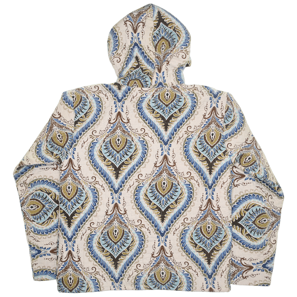 Peacock Feather Coastal Nomad Quilt Hoodie