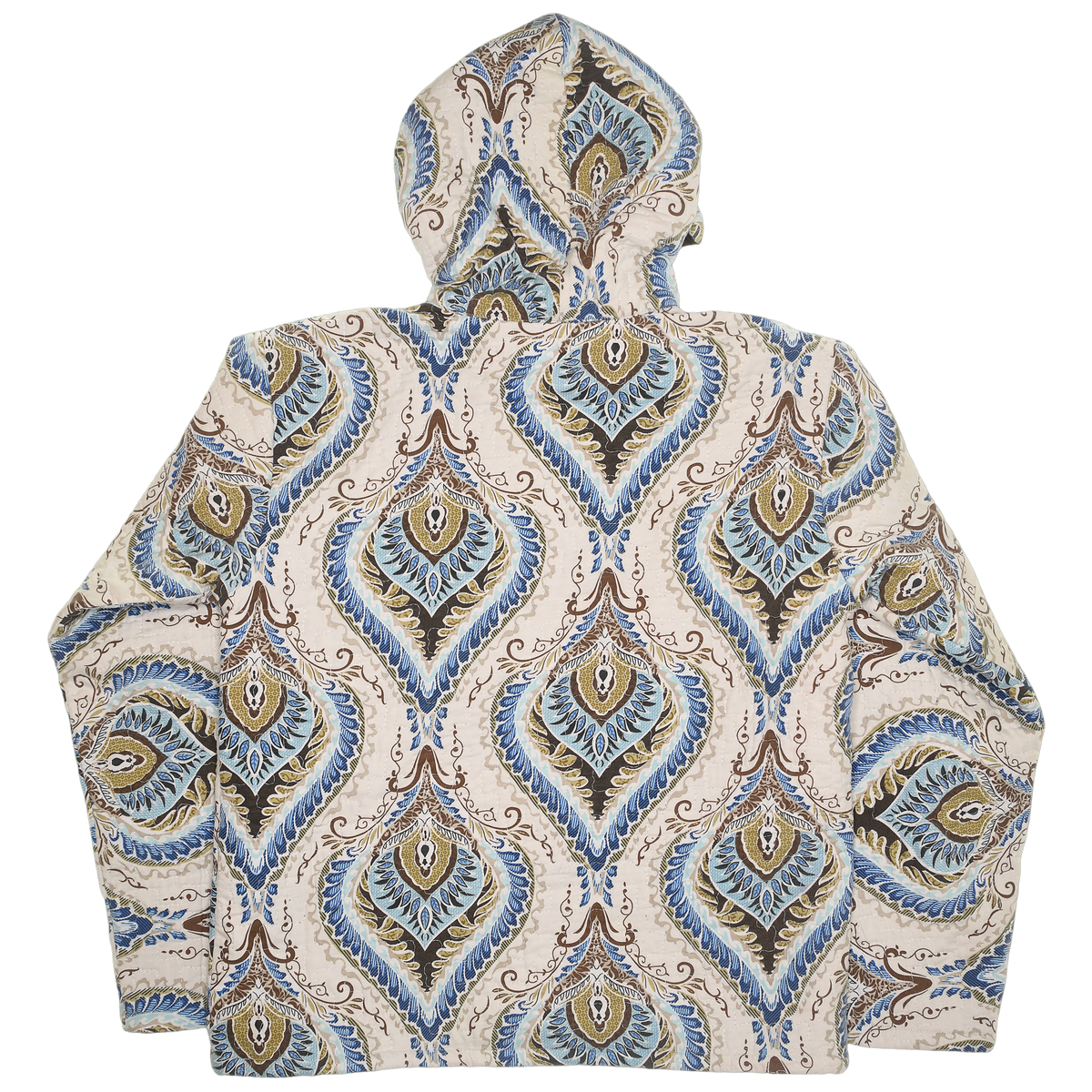 Peacock Feather Coastal Nomad Quilt Hoodie