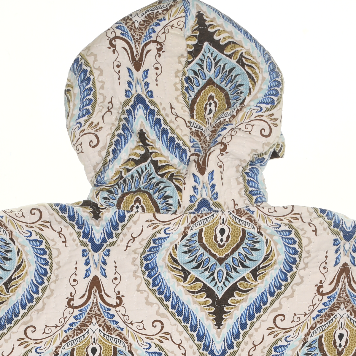 Peacock Feather Coastal Nomad Quilt Hoodie