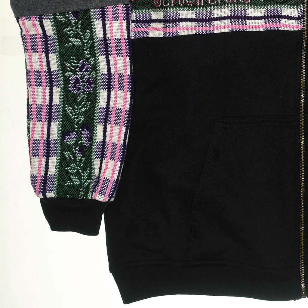 Purple Patchwork Tapestry Zip Up Hoodie