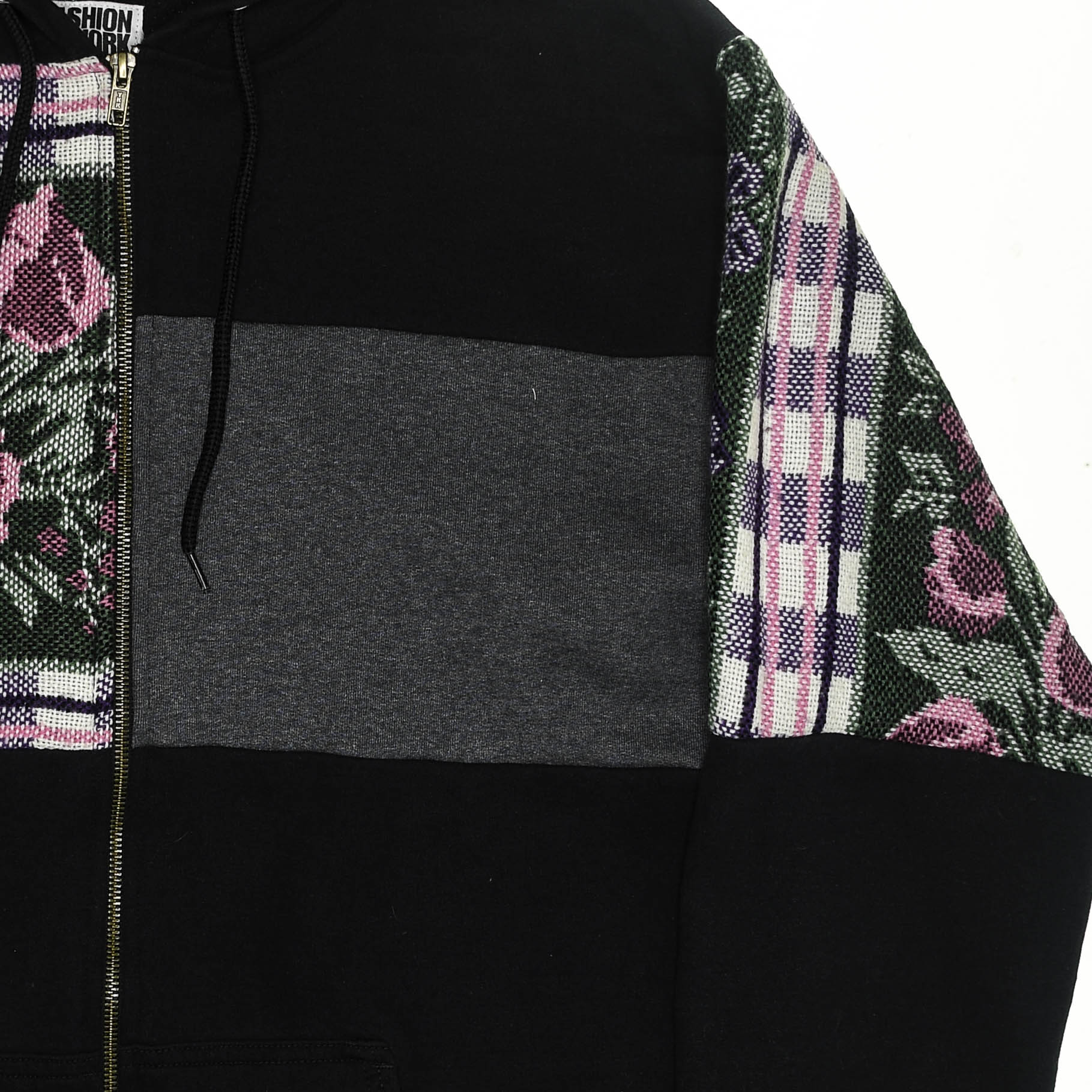 Purple Patchwork Tapestry Zip Up Hoodie