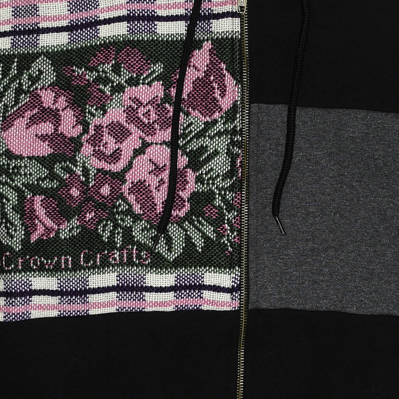 Purple Patchwork Tapestry Zip Up Hoodie