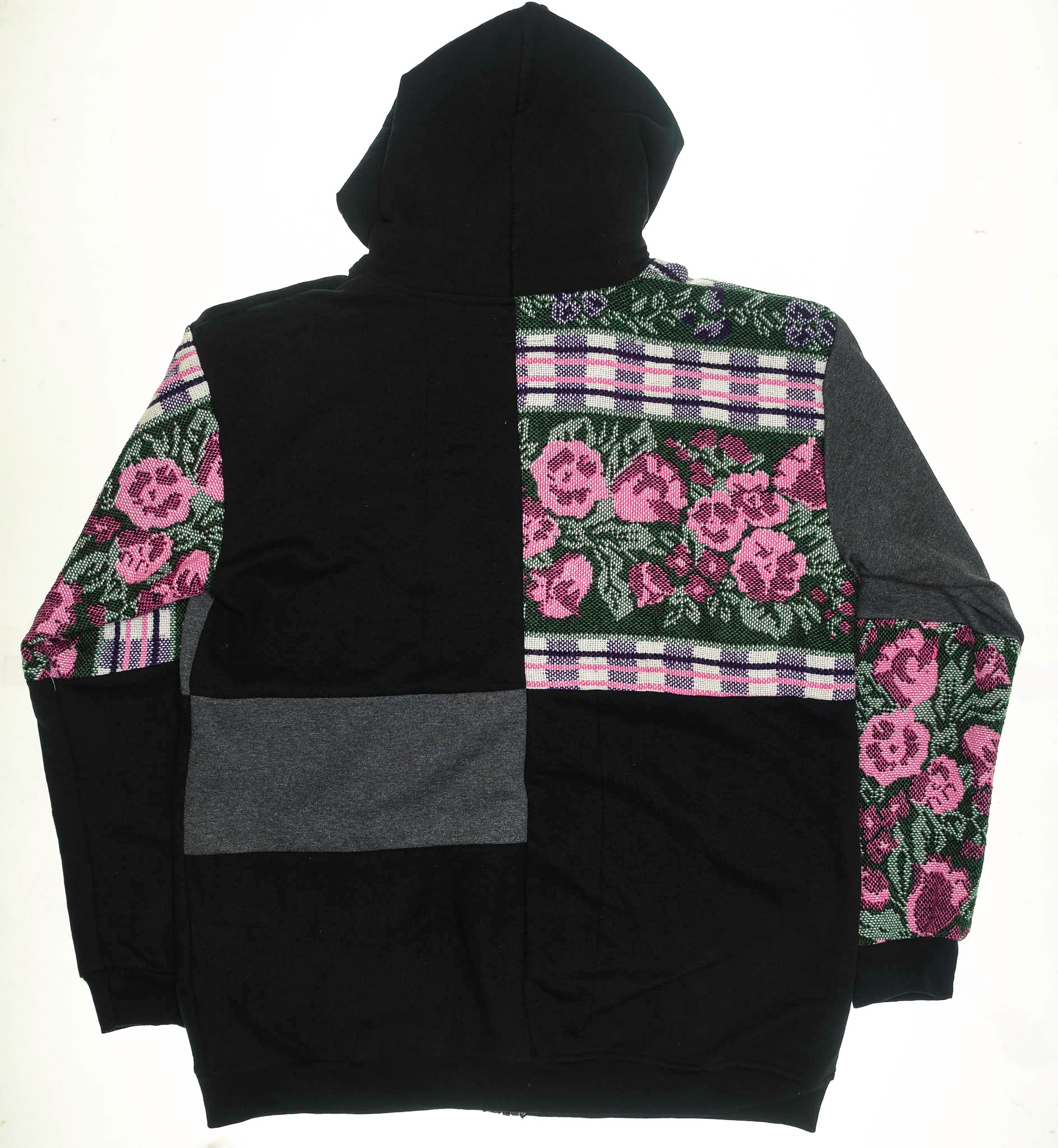 Purple Patchwork Tapestry Zip Up Hoodie