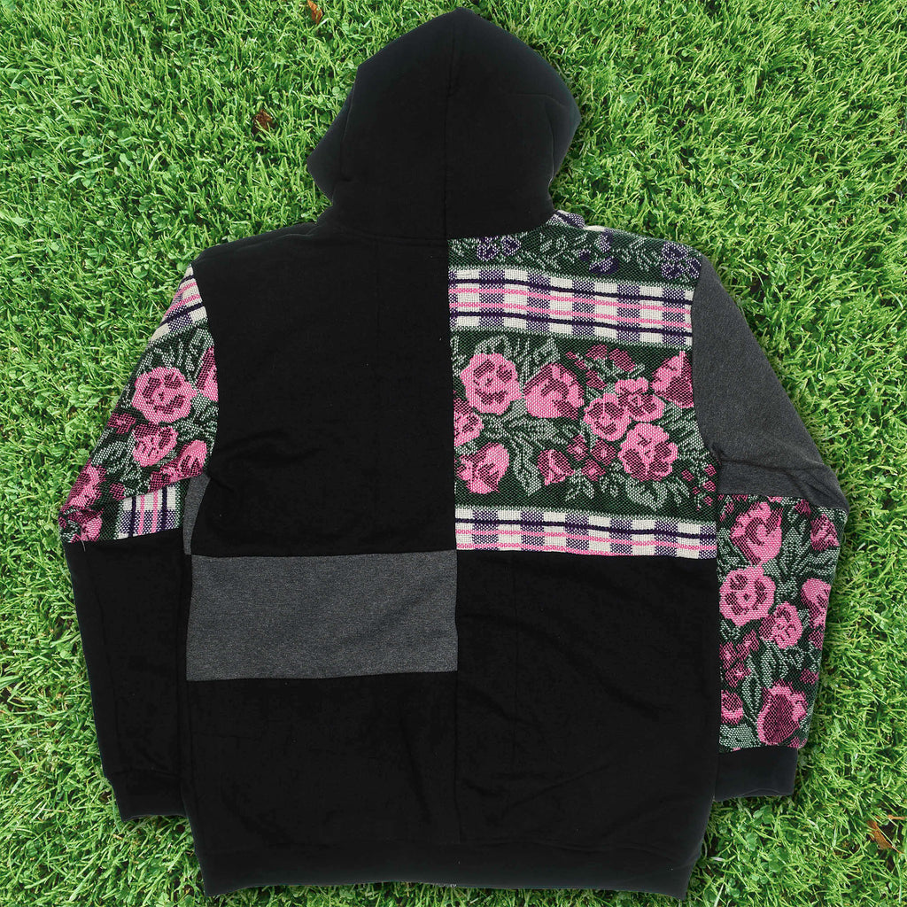 Purple Patchwork Tapestry Zip Up Hoodie