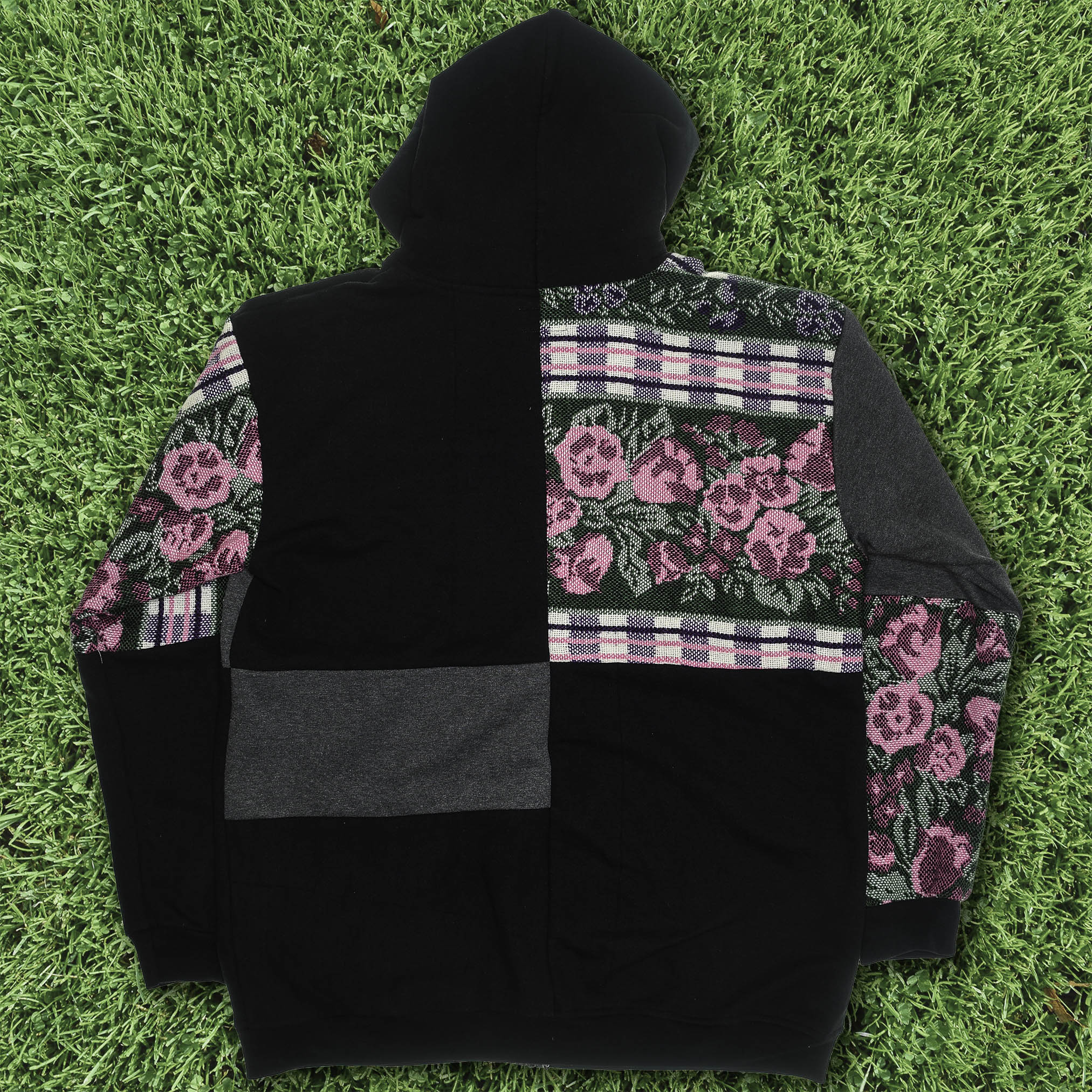 Purple Patchwork Tapestry Zip Up Hoodie