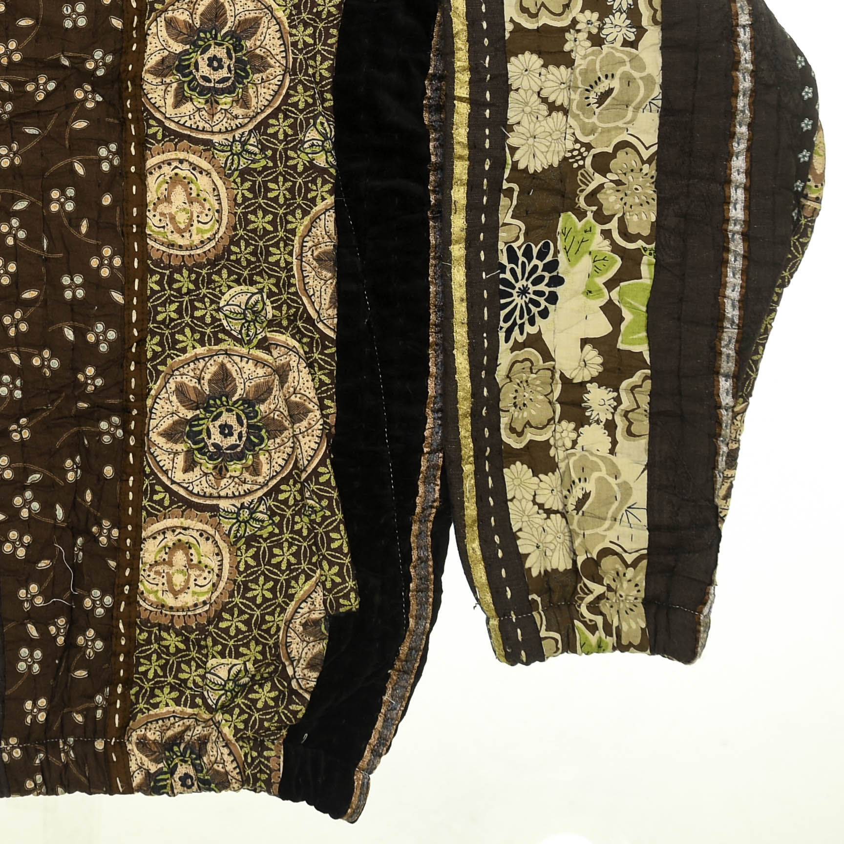 Brown Floral Quilt Bomber Jacket