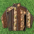 Brown Floral Quilt Bomber Jacket