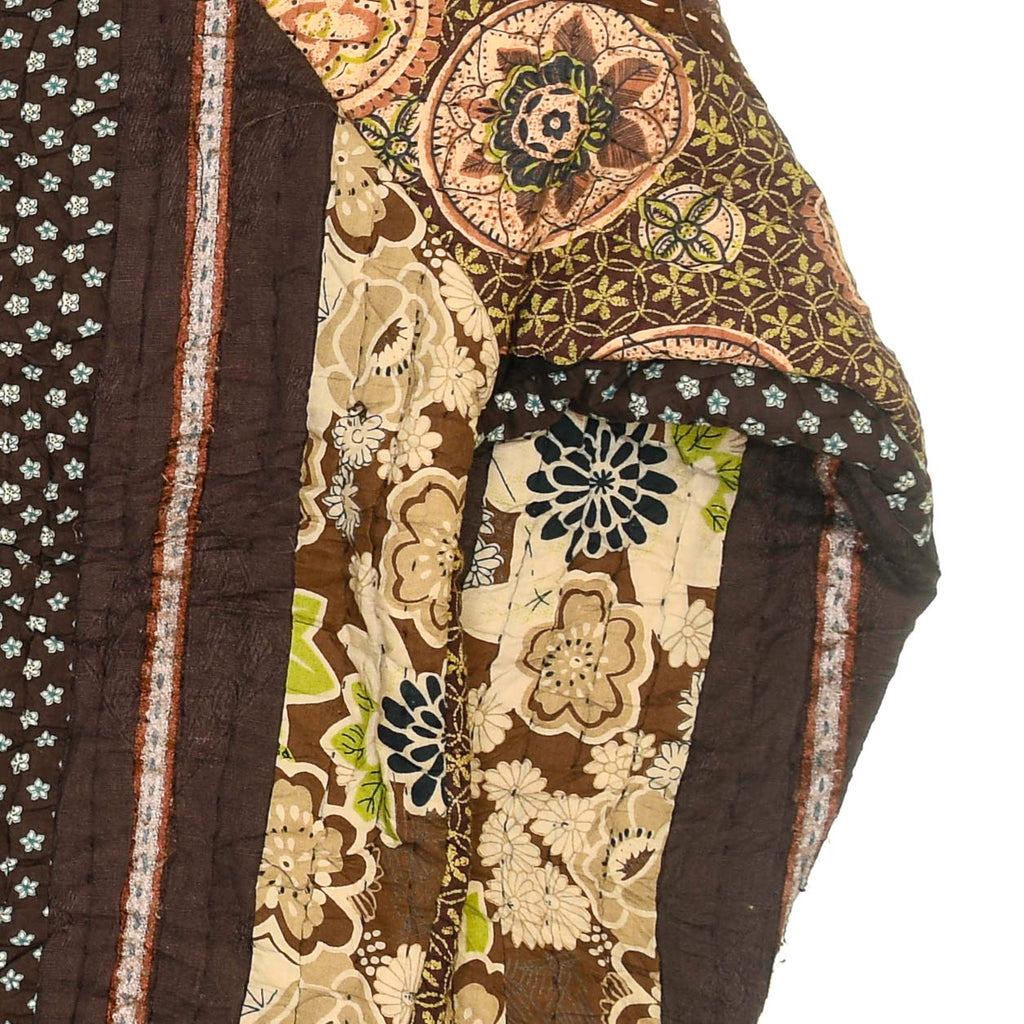 Brown Floral Quilt Bomber Jacket