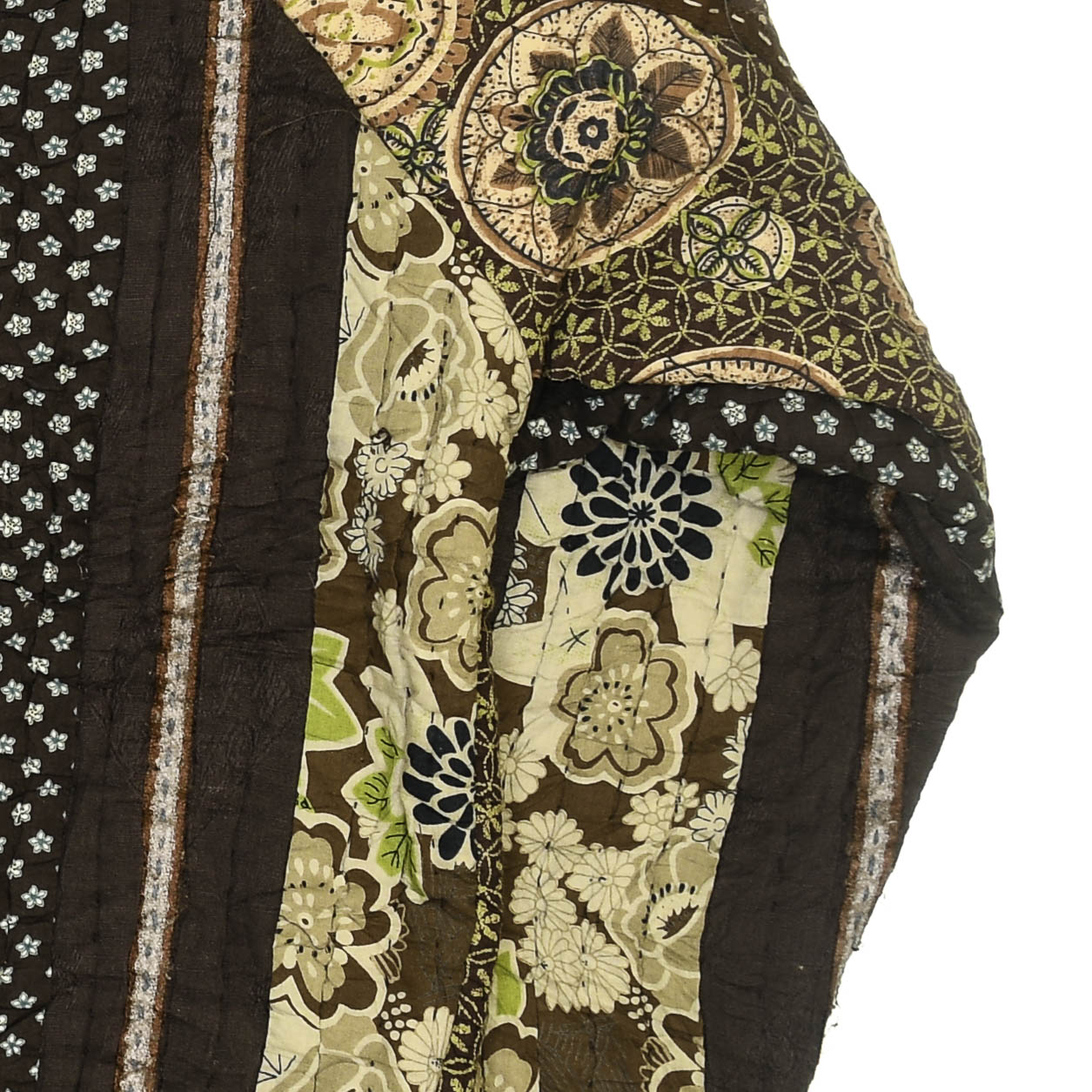 Brown Floral Quilt Bomber Jacket