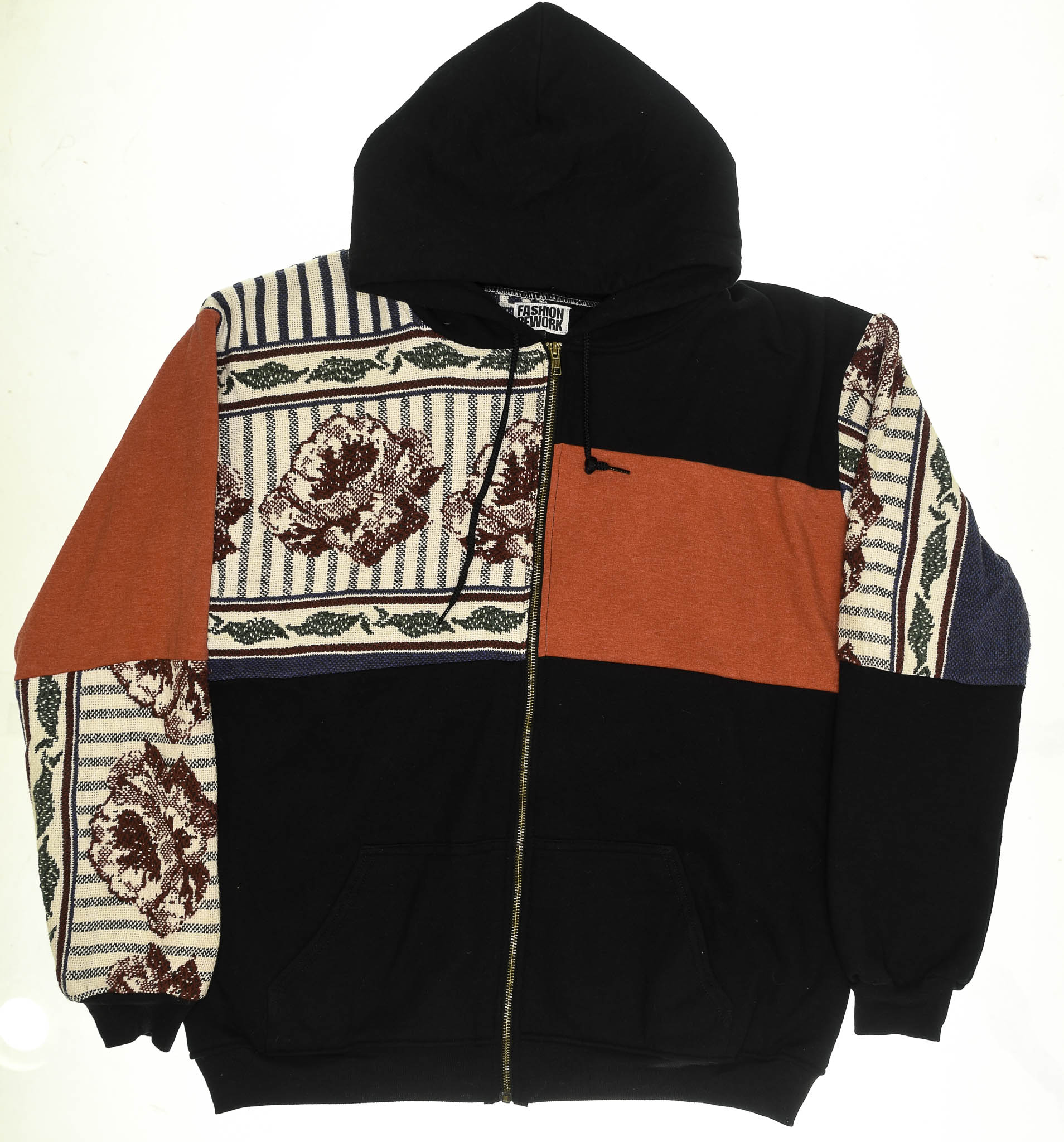 Floral Wallpaper Patchwork Tapestry Zip Up