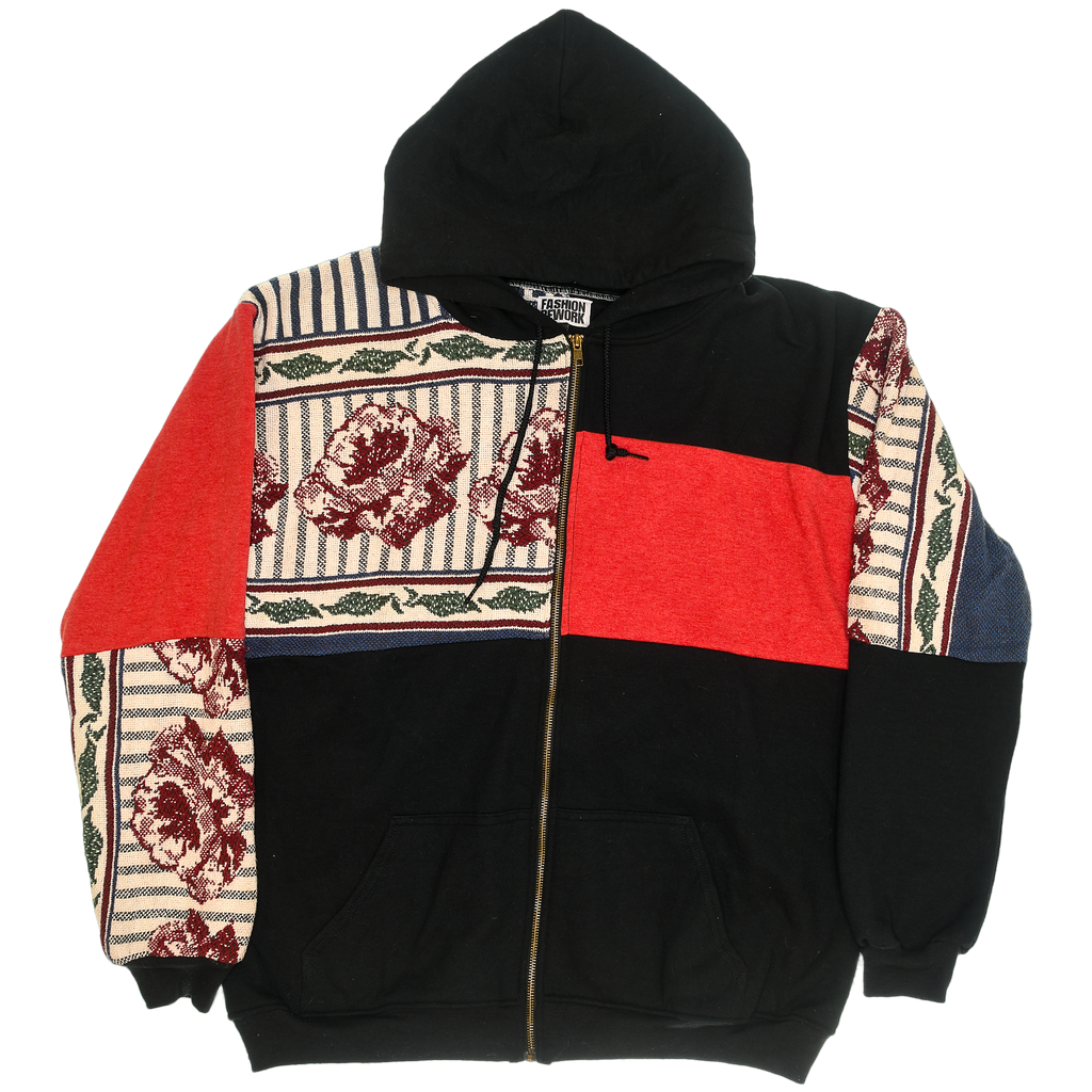 Floral Wallpaper Patchwork Tapestry Zip Up