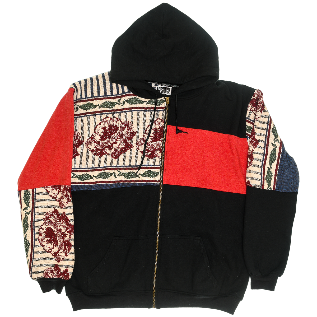 Floral Wallpaper Patchwork Tapestry Zip Up