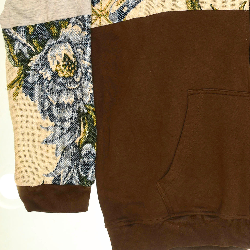 Garden Scene Patchwork Tapestry Zip Up