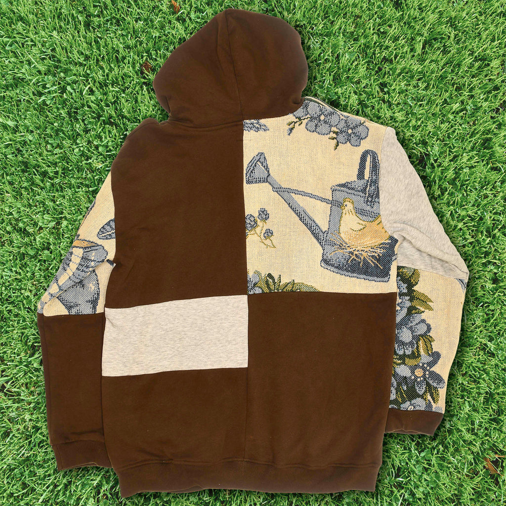 Garden Scene Patchwork Tapestry Zip Up