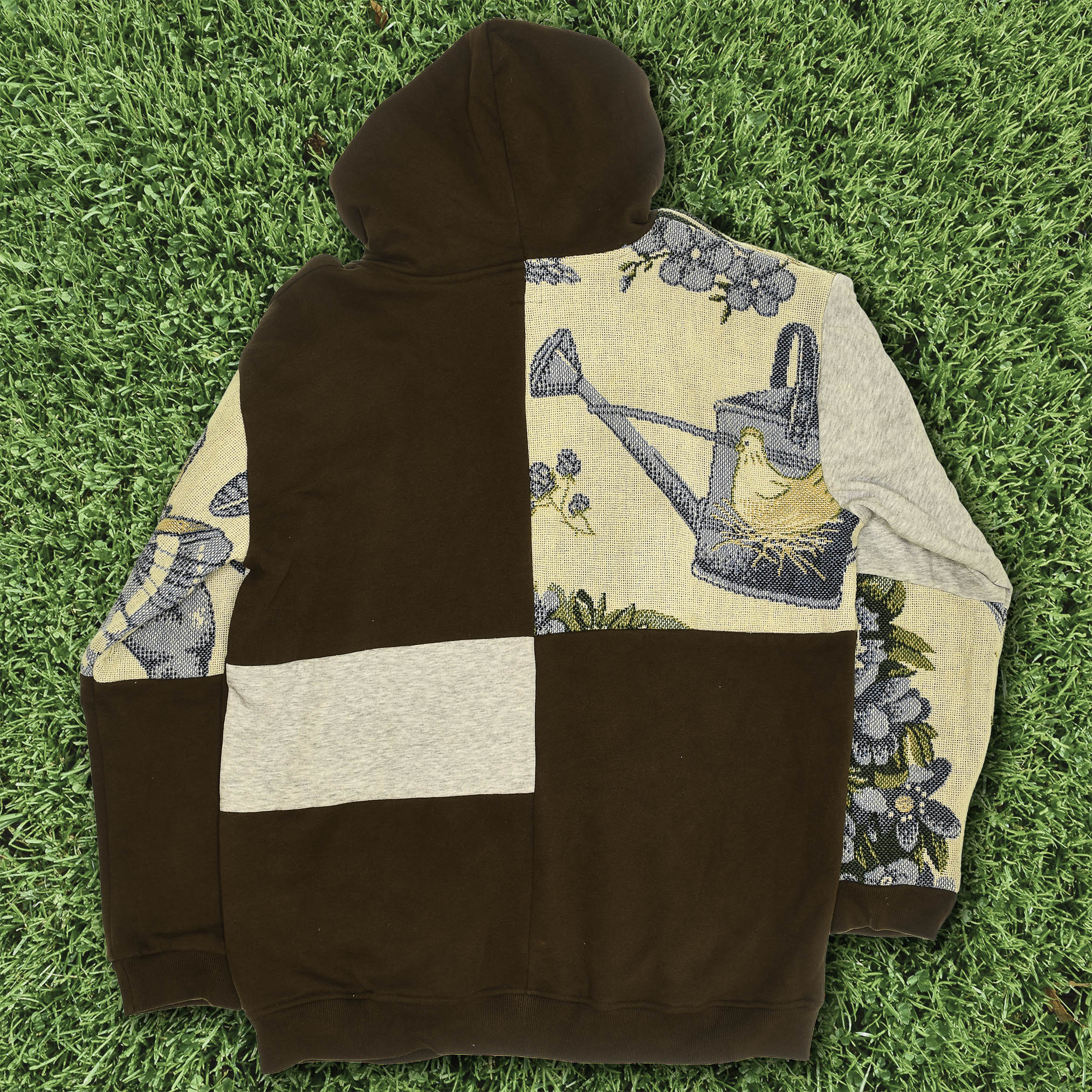 Garden Scene Patchwork Tapestry Zip Up
