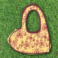 Maroon Floral Quilt Heart Bag