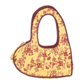 Maroon Floral Quilt Heart Bag