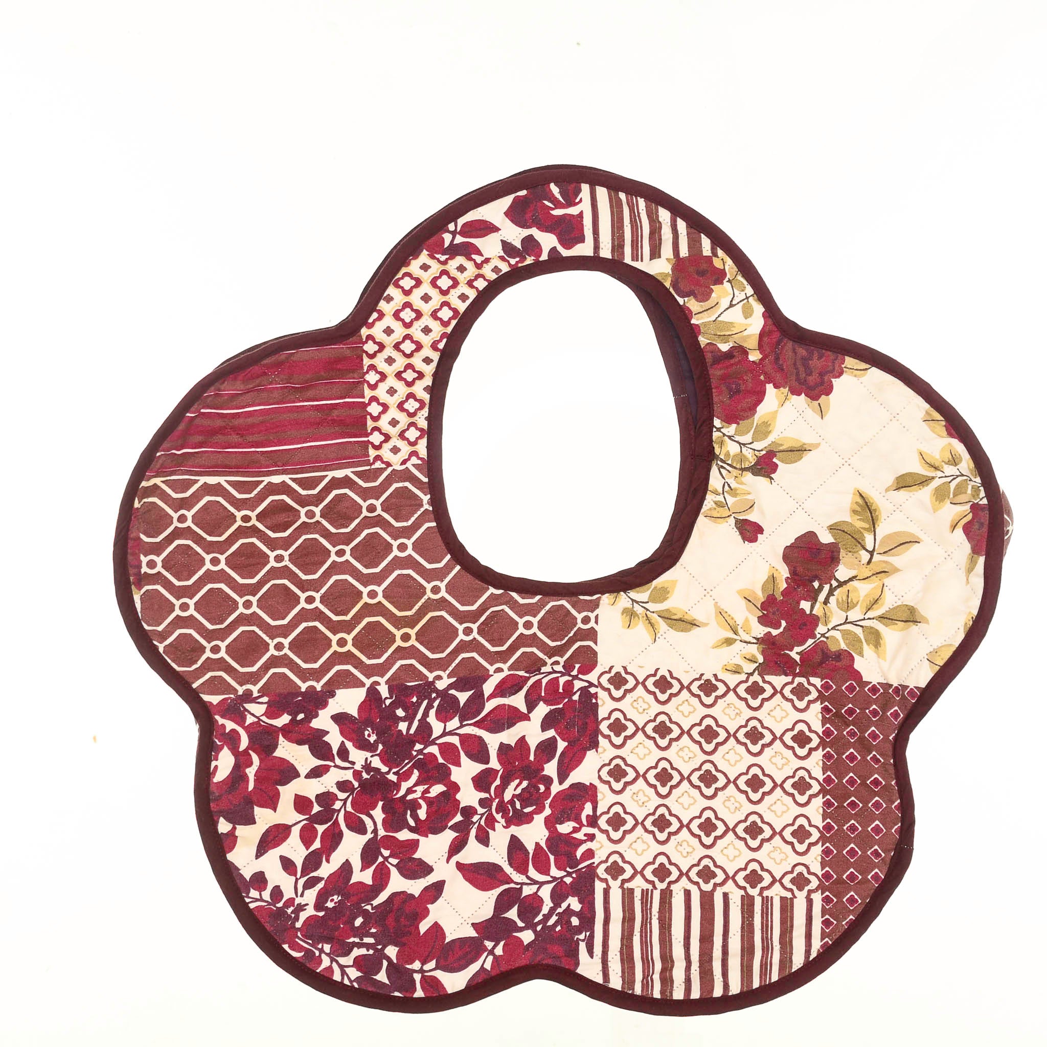 Red Floral Flower Quilt Purse