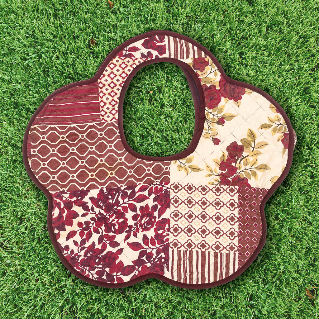 Red Floral Flower Quilt Purse