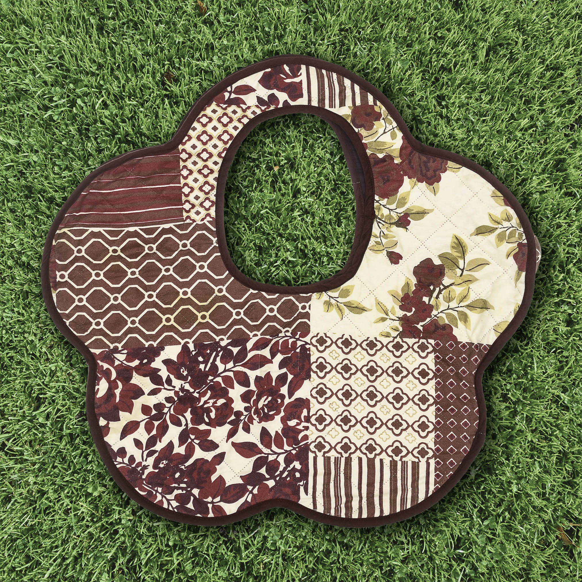 Red Floral Flower Quilt Purse