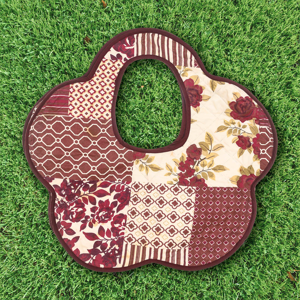 Red Floral Flower Quilt Purse