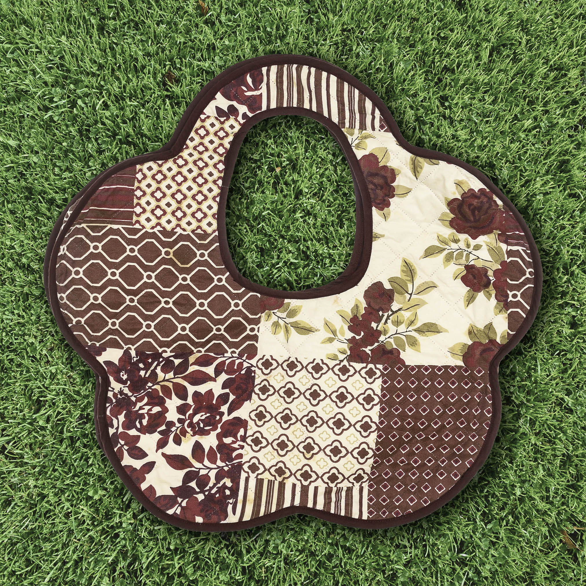 Red Floral Flower Quilt Purse
