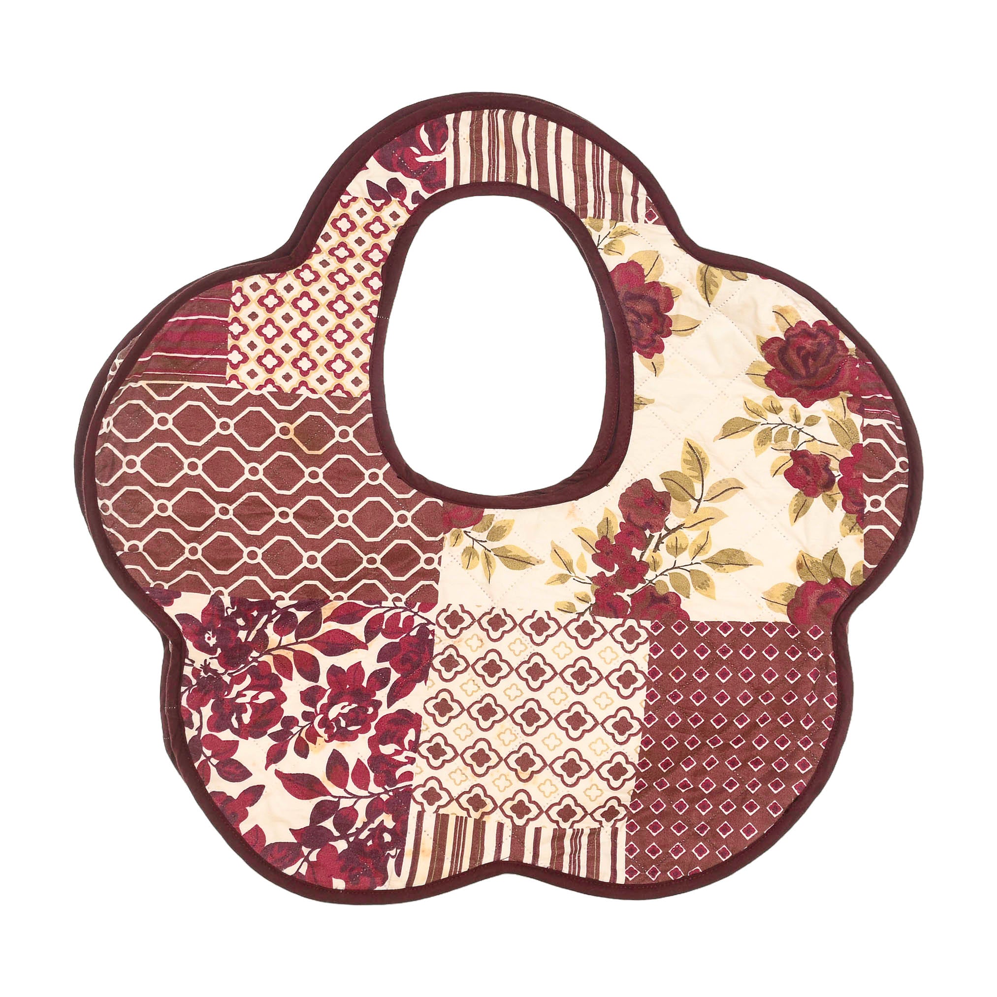 Red Floral Flower Quilt Purse