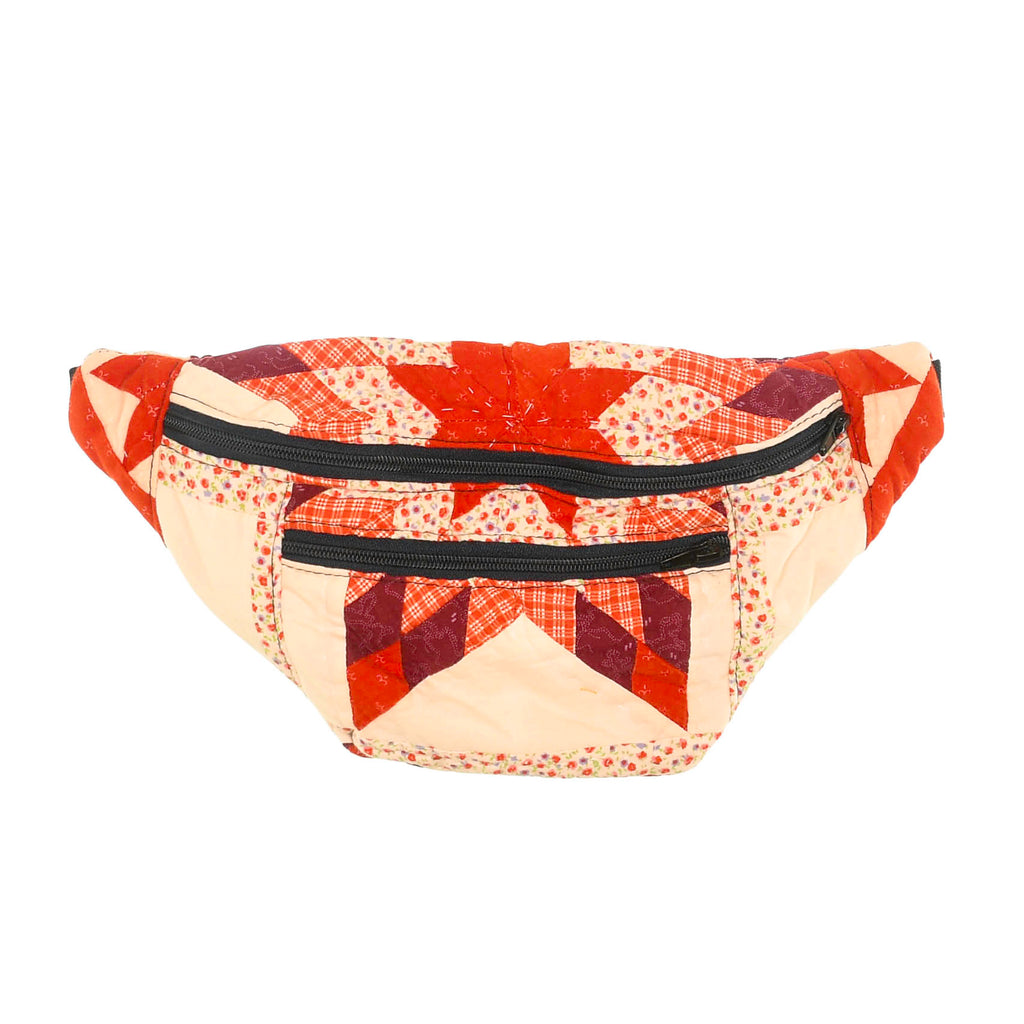 Patchwork Quilt Waist Bag | Red Star