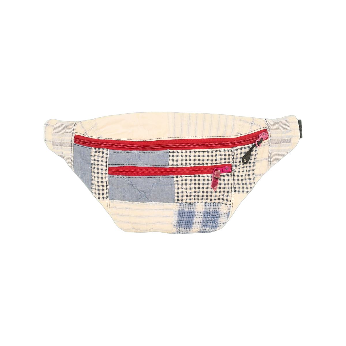 Patchwork Quilt Waist Bag | Cream + Blue Plaid