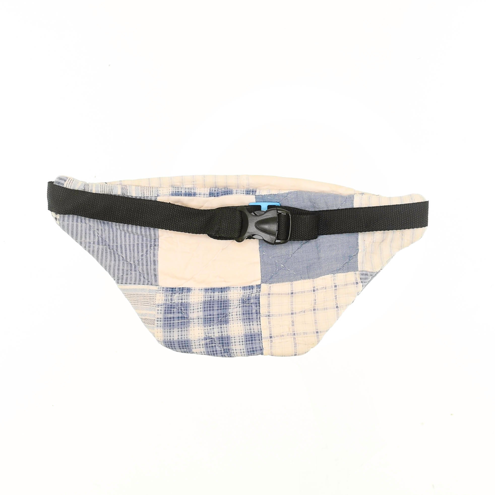 Patchwork Quilt Waist Bag | Cream + Blue Plaid