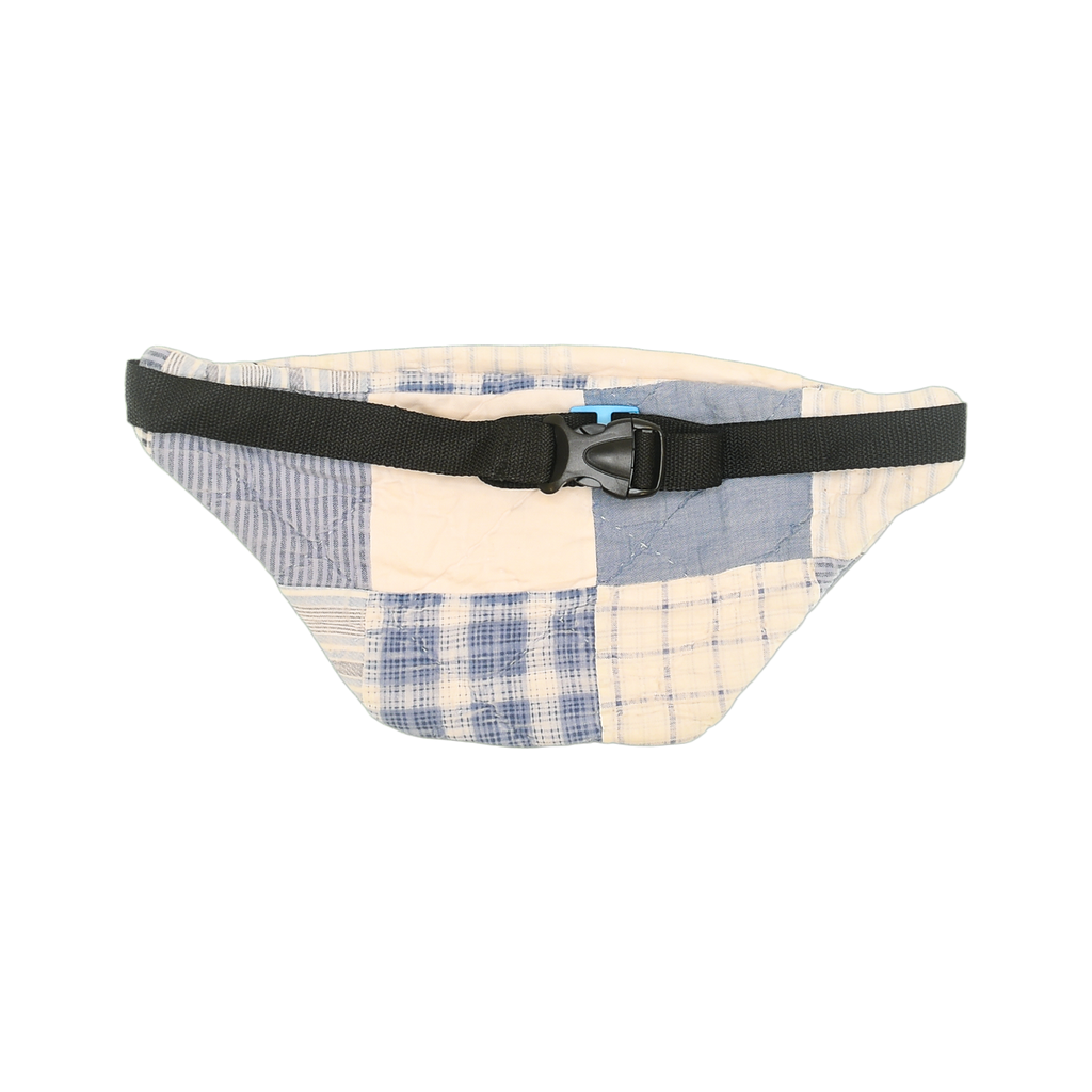 Patchwork Quilt Waist Bag | Cream + Blue Plaid