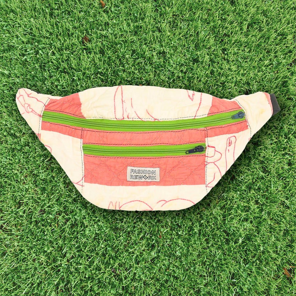 Patchwork Quilt Waist Bag | Pink + Cream