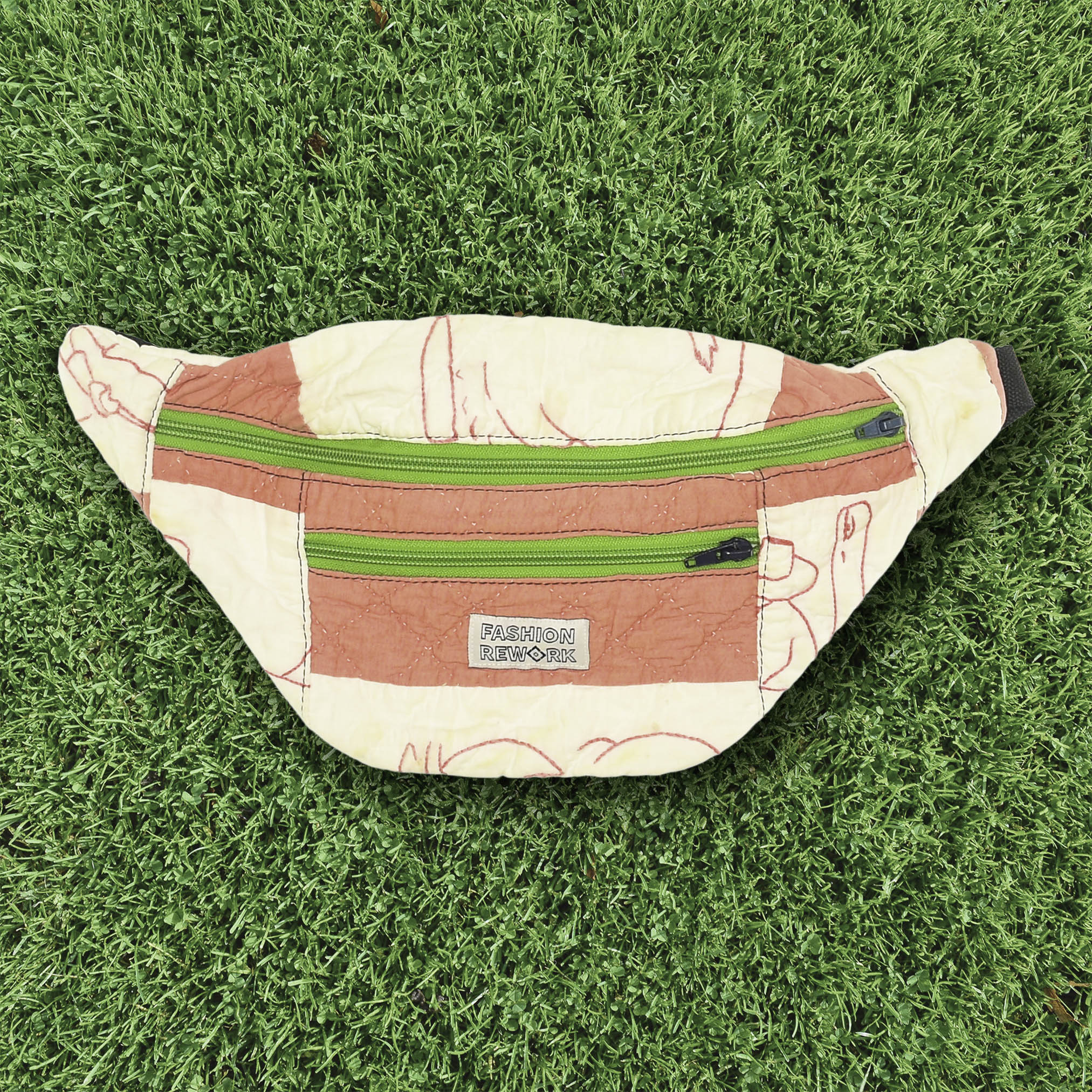Patchwork Quilt Waist Bag | Pink + Cream