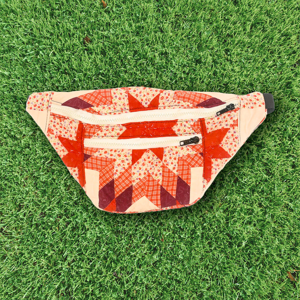 Patchwork Quilt Waist Bag | Red Geometric