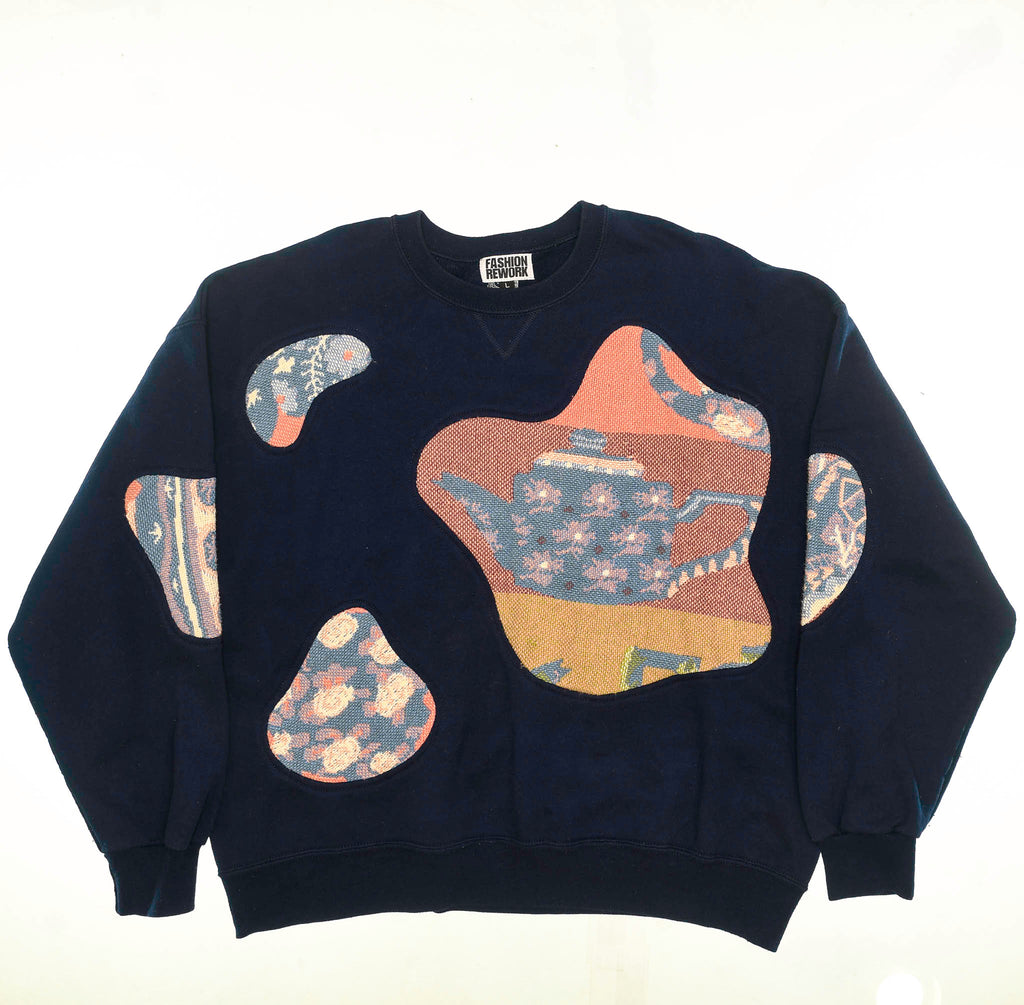 Floral Tea Pots Amoeba Tapestry Pullover