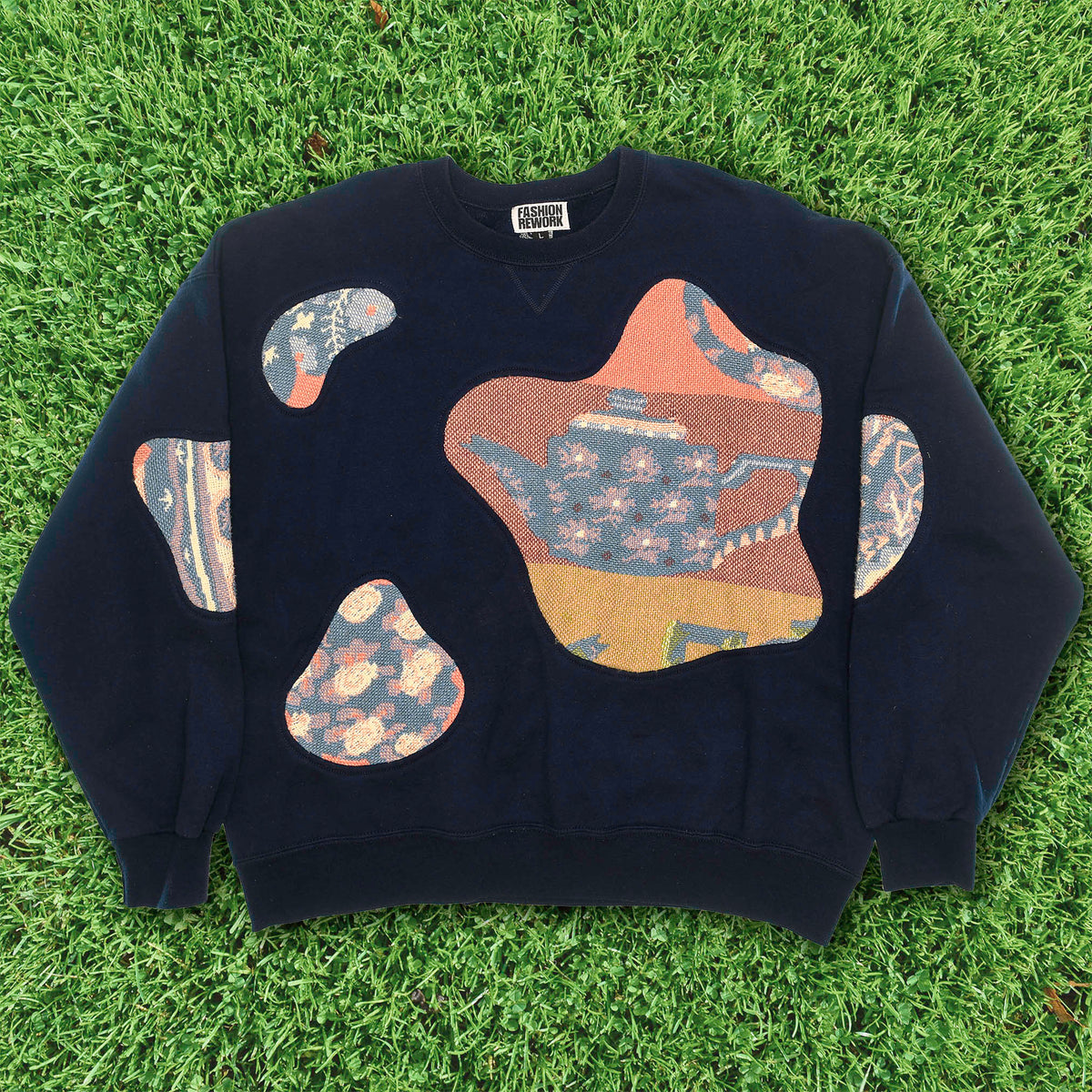Floral Tea Pots Amoeba Tapestry Pullover
