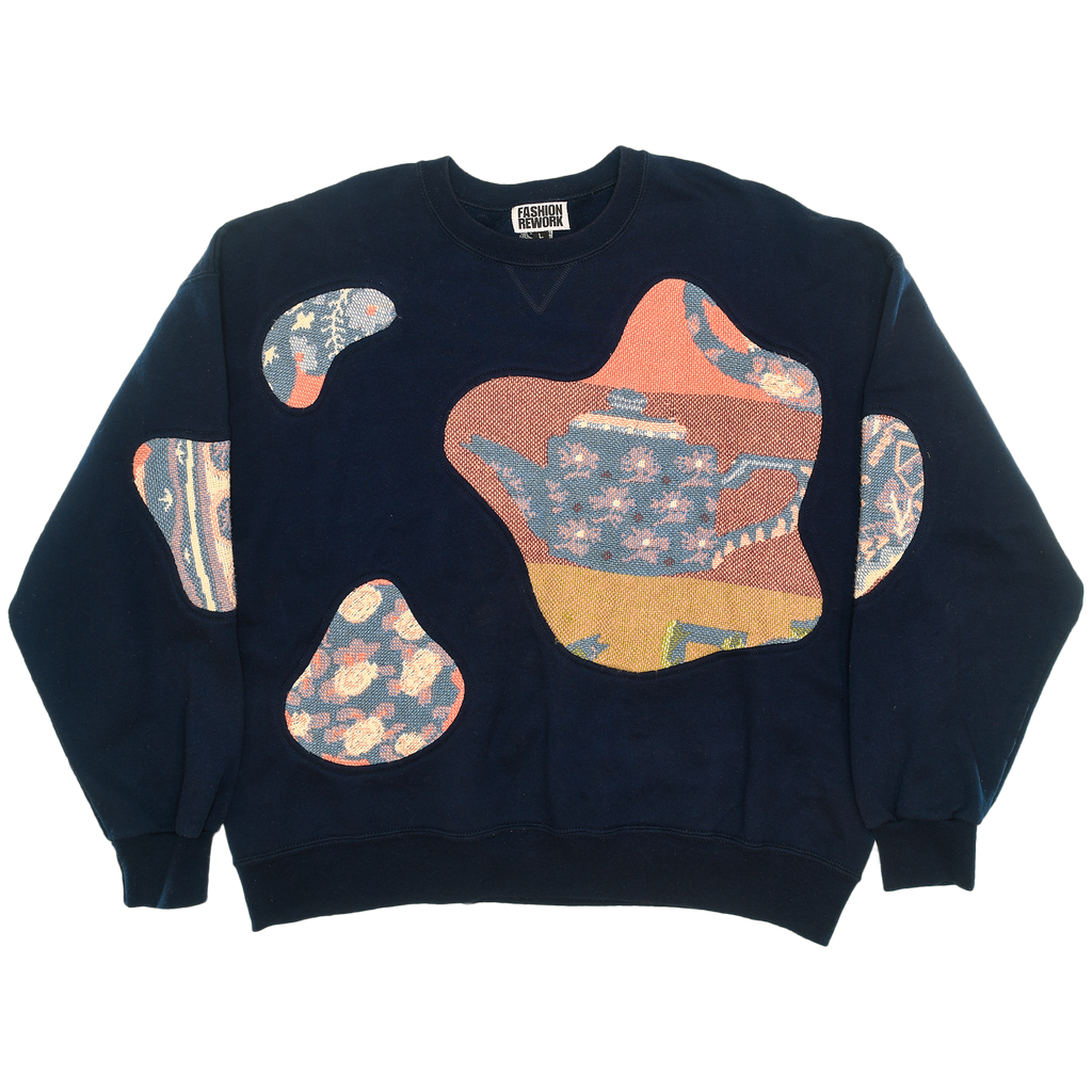 Floral Tea Pots Amoeba Tapestry Pullover