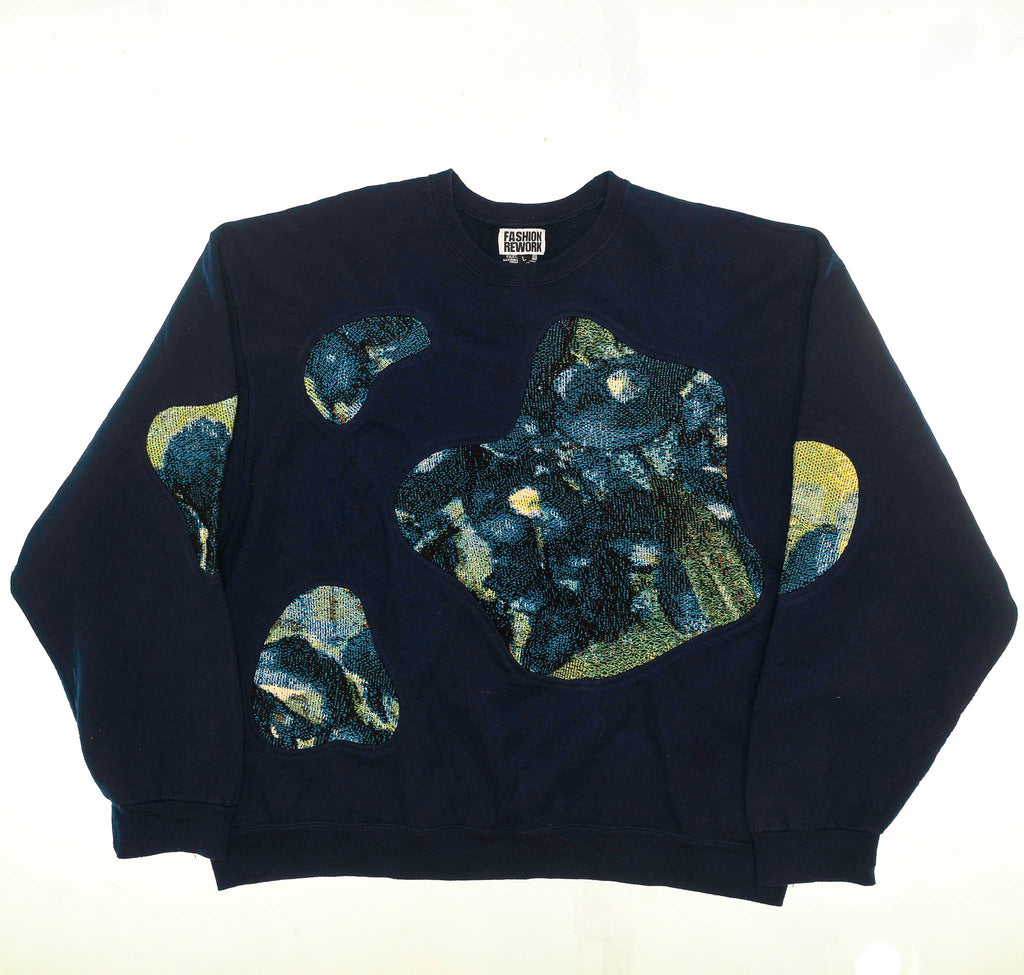 Blue Iris Renaissance Amoeba Tapestry Pullover