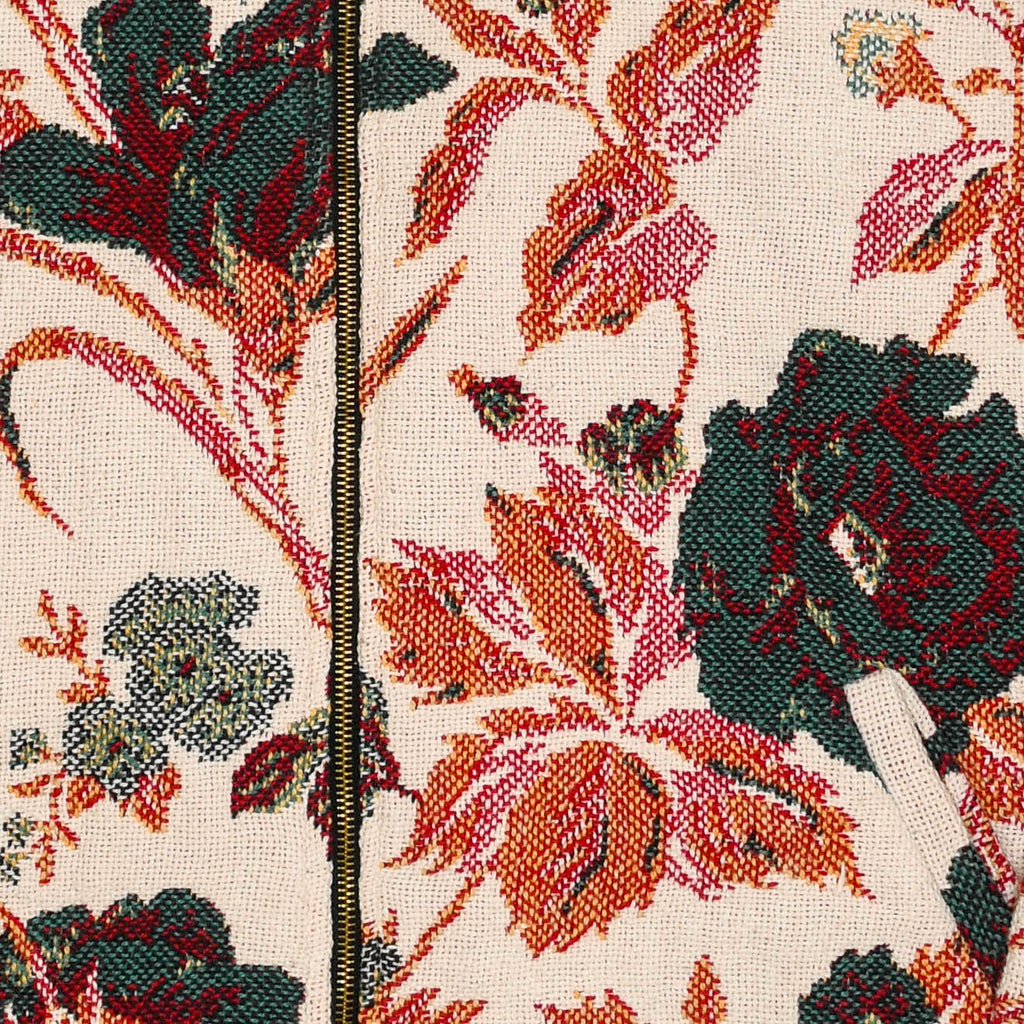 Cream Floral Double Tapestry Zip Coat
