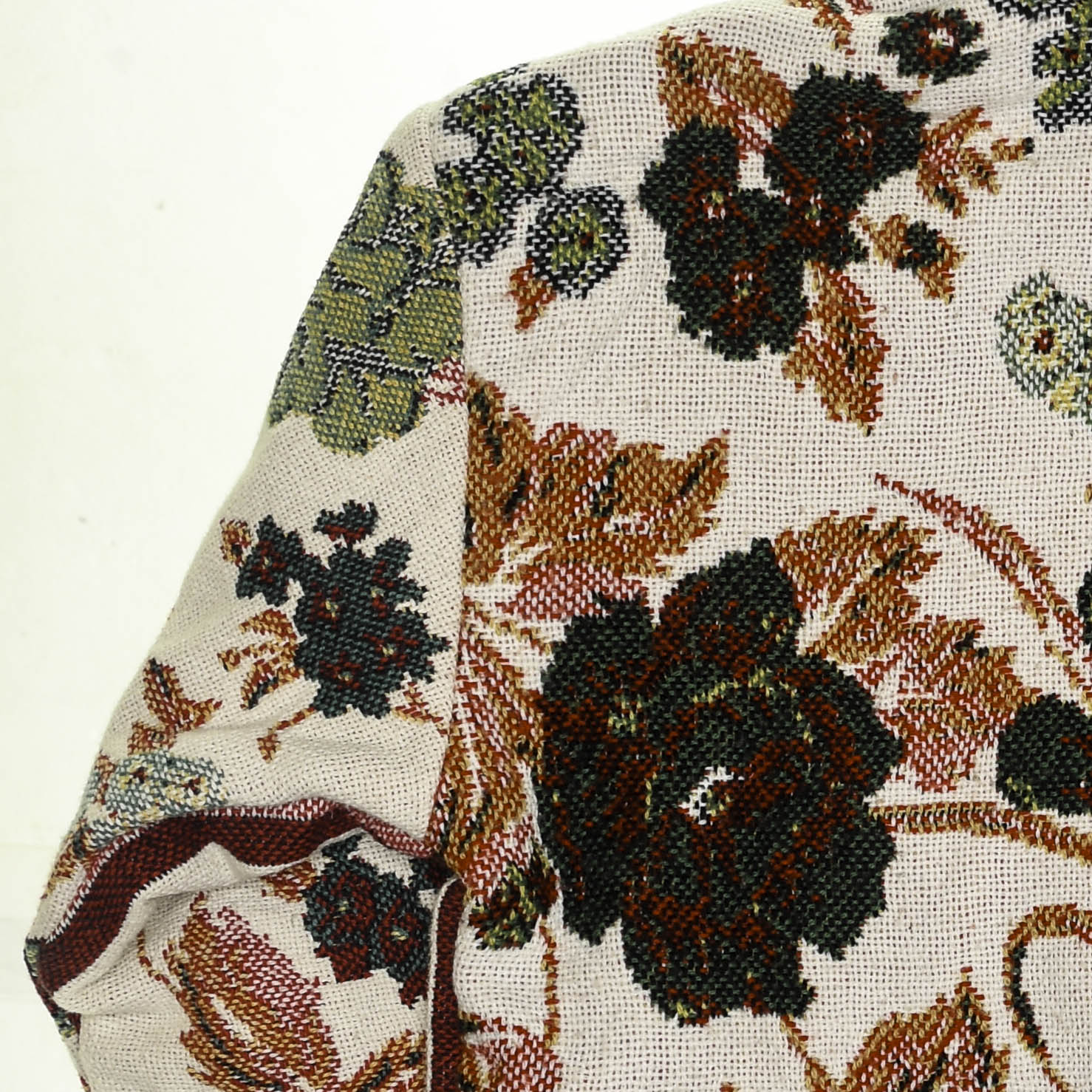 Cream Floral Double Tapestry Zip Coat