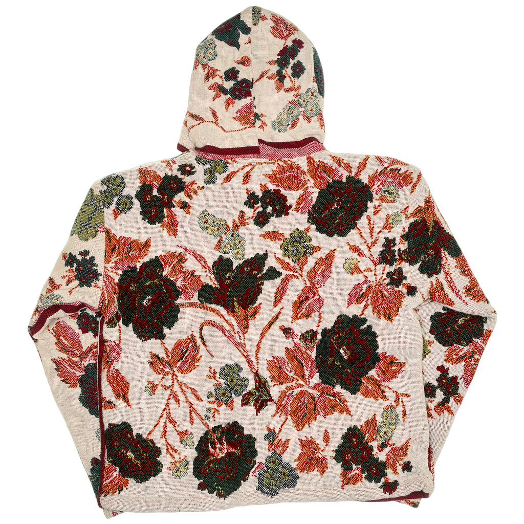 Cream Floral Double Tapestry Zip Through
